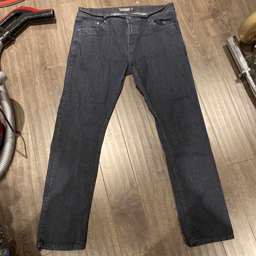 Mens private member stretchy denim blue jeans